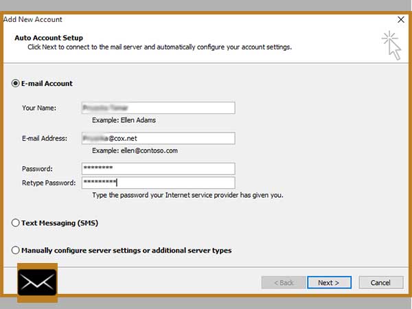 cox account settings for outlook 365