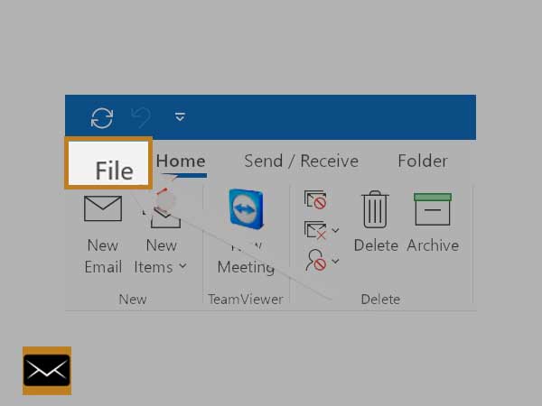 the file section of Outlook