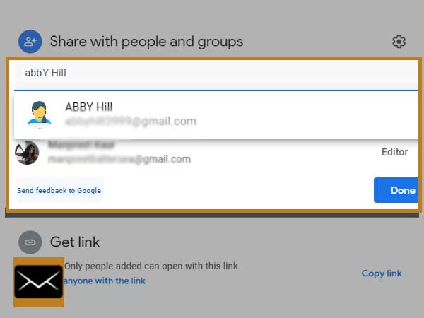 Share option for Google Drive