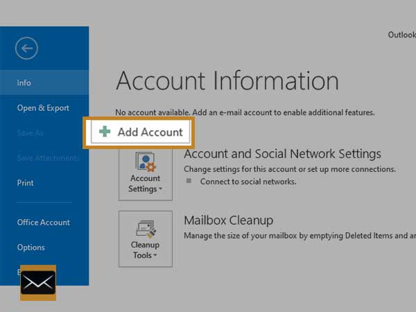 Outlook Add Account