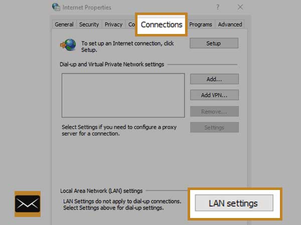 access LAN settings