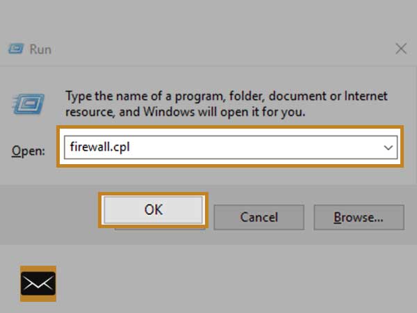 access Windows Firewall settings 