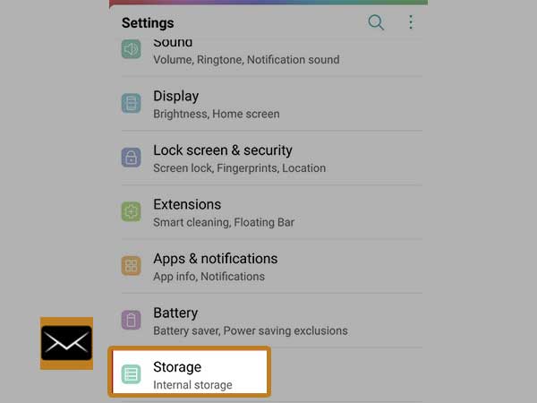 Clearing storage in a device