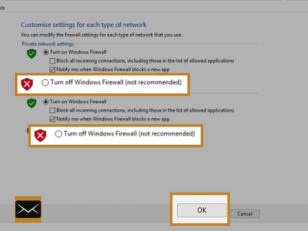 Turn-off Windows Firewall