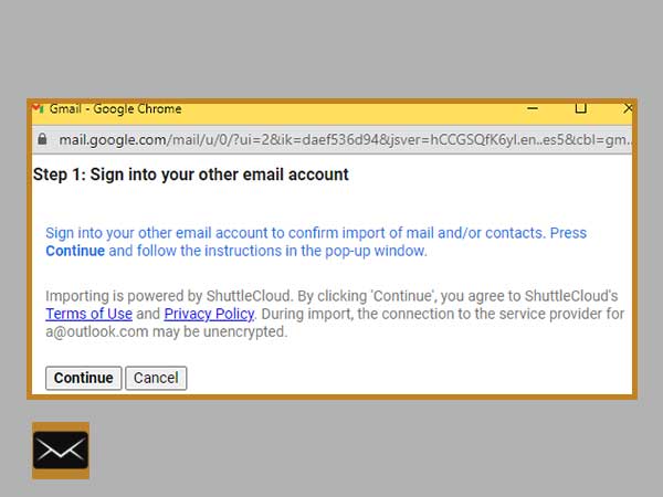 Gmail Sign in to your other email account