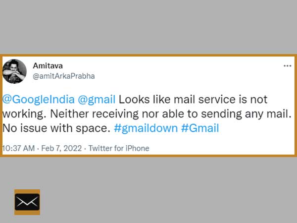 Another Tweet on Gmail issue