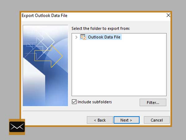 export Outlook data file