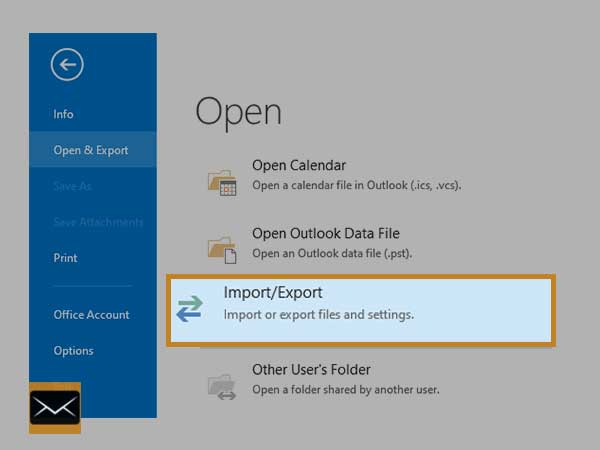  outlook import/export