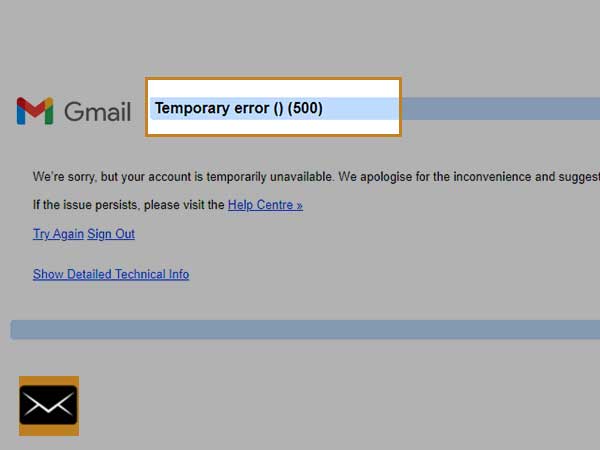 Gmail temporary error