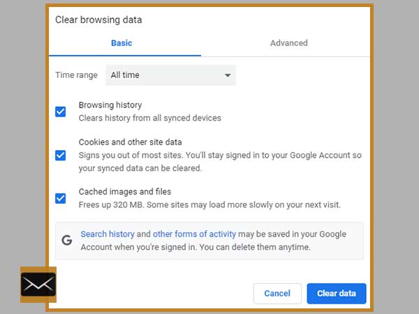 Chrome browsing data