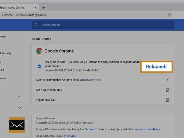 Google Chrome update