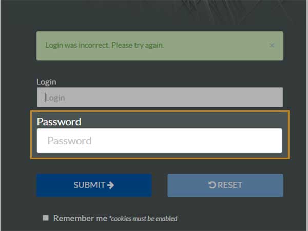 Enter Account Password 