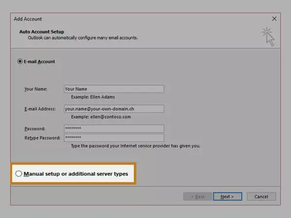 manual setup or additional server types 