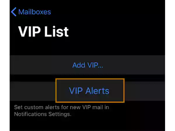 Tap on VIP Alerts